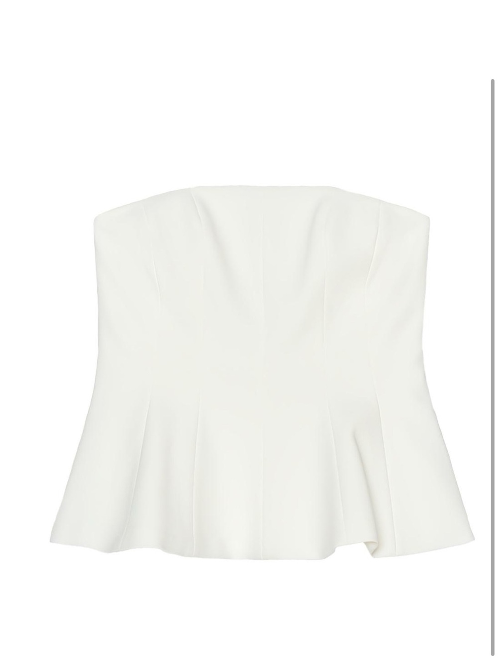 Zara White Strapless Peplum Top